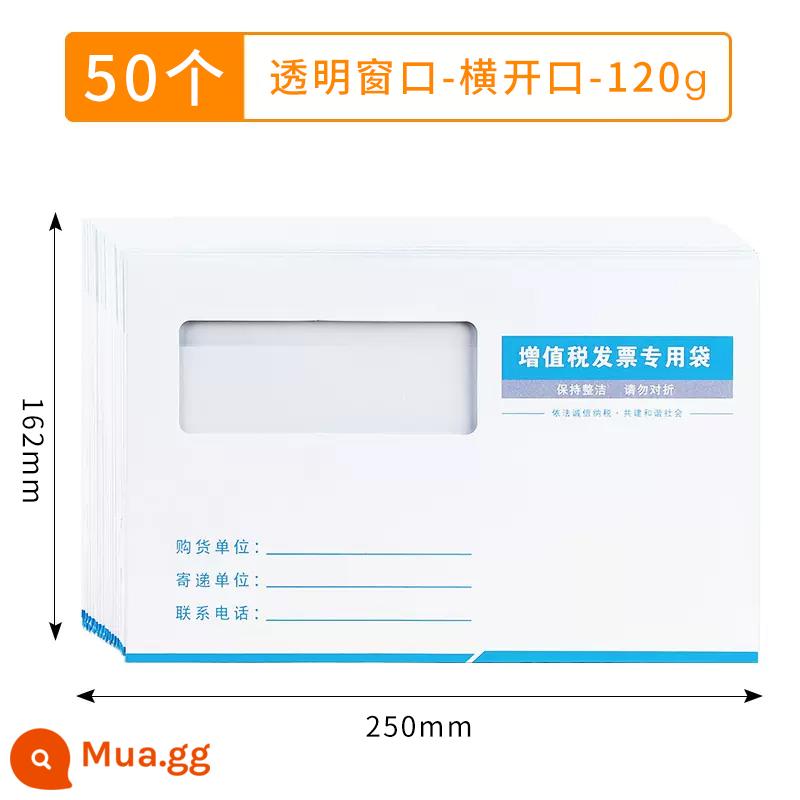 1600 dày màu vàng giấy kraft phong bì thư giấy kích thước trống túi lương màu trắng thuế giá trị gia tăng túi hóa đơn đặc biệt có thể được tùy chỉnh sáng tạo bưu điện cổ điển có thể gửi thư túi tiêu chuẩn bán buôn - Trắng 50 miếng-120g loại cửa sổ ngang/dày hơn [đối với hóa đơn VAT]