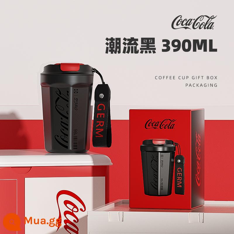 GERM Coca-Cola Cốc Cà Phê Cách Nhiệt Cốc Nữ Giá Trị Cao Nam Retro Hiện Đại Cốc Nước Đi Kèm Cốc - Màu đen thời thượng 390ml [lớp lót 316L cách nhiệt ấm và lạnh]