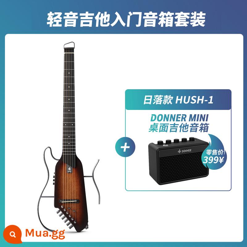 DONNER Tangnon đèn dân gian đàn guitar du lịch di động có thể tháo rời không đầu đàn guitar acoustic mới bắt đầu tắt tiếng tác dụng - [Bộ loa giá trị] Model Mahogany-Màu hoàng hôn