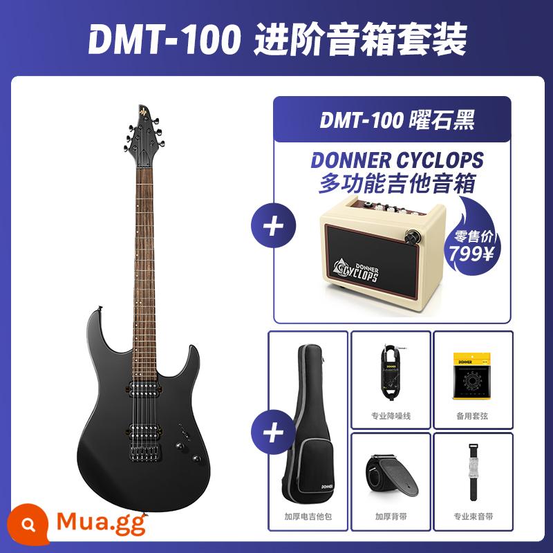 Donner Donner Bộ đàn guitar điện chuyên nghiệp cấp ST đơn lắc loạt đá nhập cảnh mới bắt đầu sinh viên DMT100 - [Gói loa nâng cao] Obsidian Black