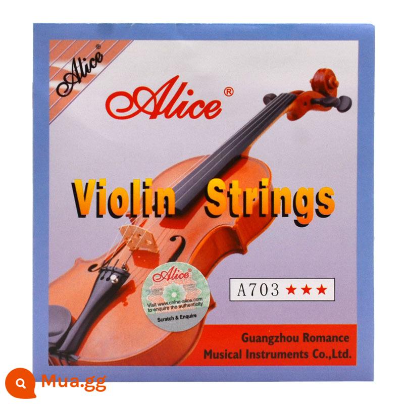 Muqing dây đàn violon trẻ em người lớn chơi cấp Thượng Hải thương hiệu dây thép EADG dây 1/2/3/4/8/10 - Một bộ Alice A703 (kích thước phổ thông)