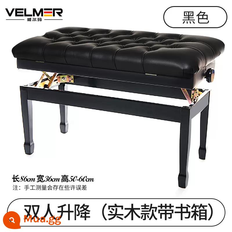 Có Thể Điều Chỉnh Gỗ Chắc Chắn Ghế Đàn Piano Tại Nhà Đơn Thủy Lực Tự Động Nâng Guzheng Phân Đàn Piano Điện Tử Đôi Đàn Piano Phân - [Có hộp sách] Nâng cấp đôi màu đen