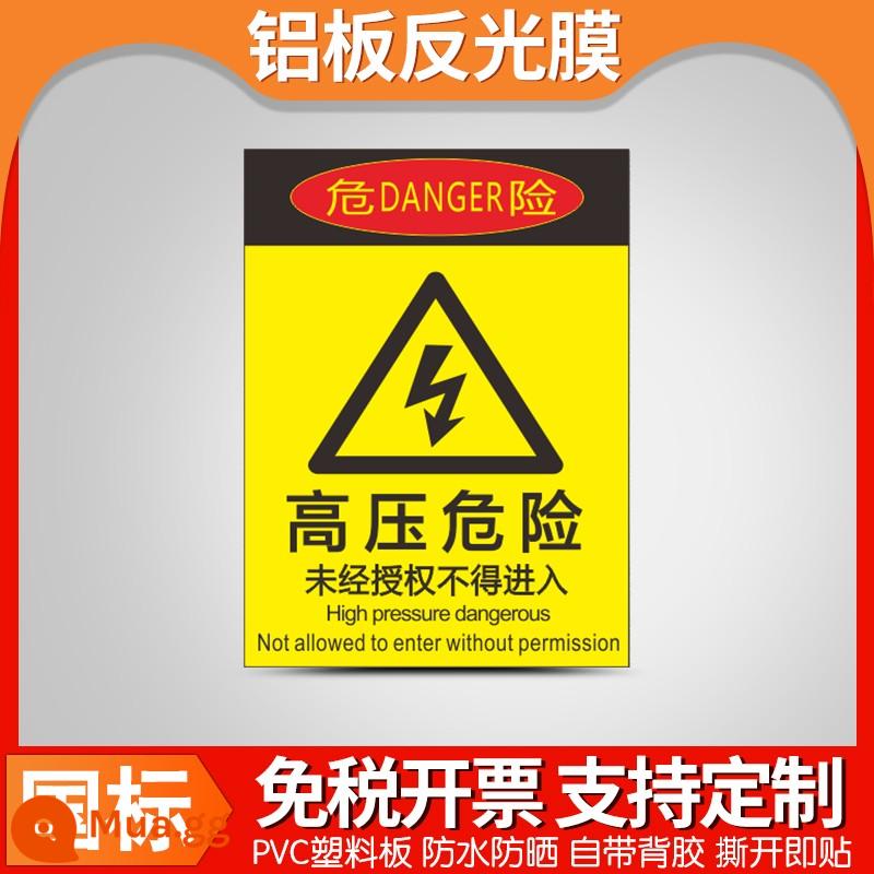 Biển cảnh báo an toàn bằng nhôm, khẩu hiệu xây dựng nhà xưởng tùy chỉnh, cẩn thận điện giật, không hút thuốc, nguy hiểm về điện, vật liệu tấm nhôm, biển cảnh báo giao thông - Nguy hiểm điện áp cao - Nhôm