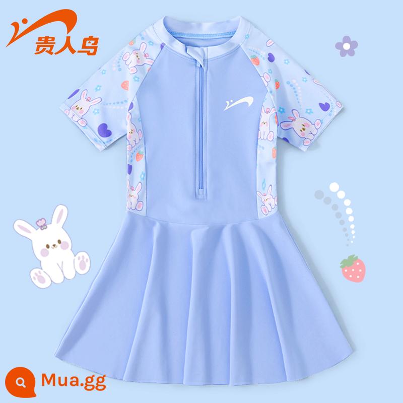 Áo tắm trẻ em Noble Bird 2023 New Girls Summer Big Boy Girl Baby Bơi một mảnh Kem chống nắng Suối nước nóng - Tianhu Blue—Phong cách thỏ dễ thương [Quần an toàn độc lập]