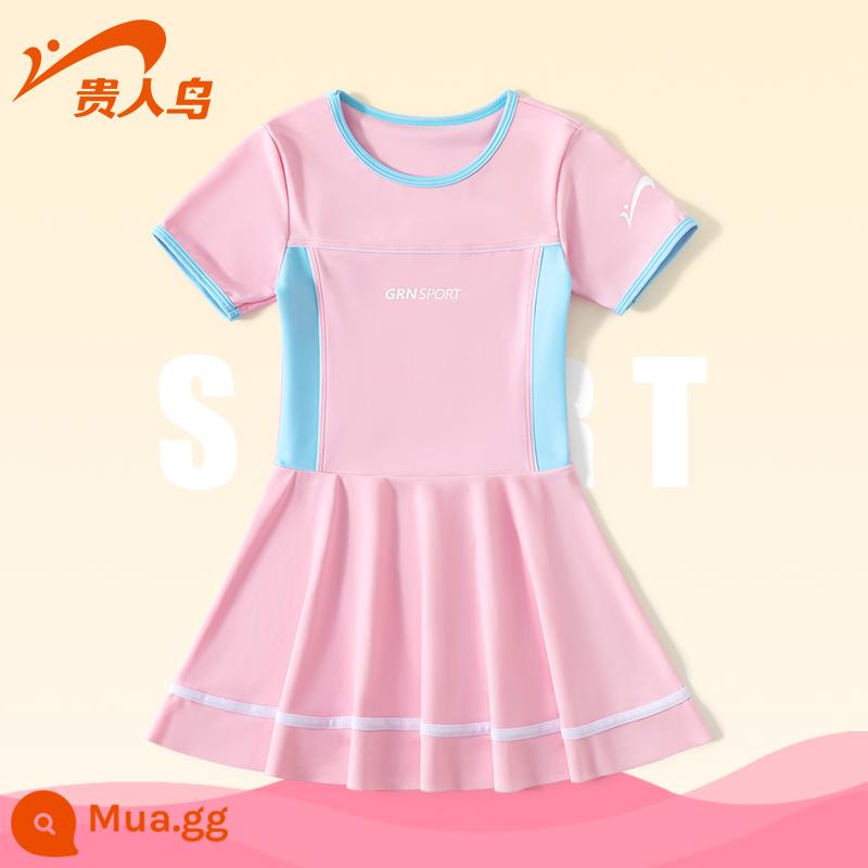 Áo tắm trẻ em Noble Bird 2023 New Girls Summer Big Boy Girl Baby Bơi một mảnh Kem chống nắng Suối nước nóng - Màu xanh và hồng [quần an toàn độc lập]