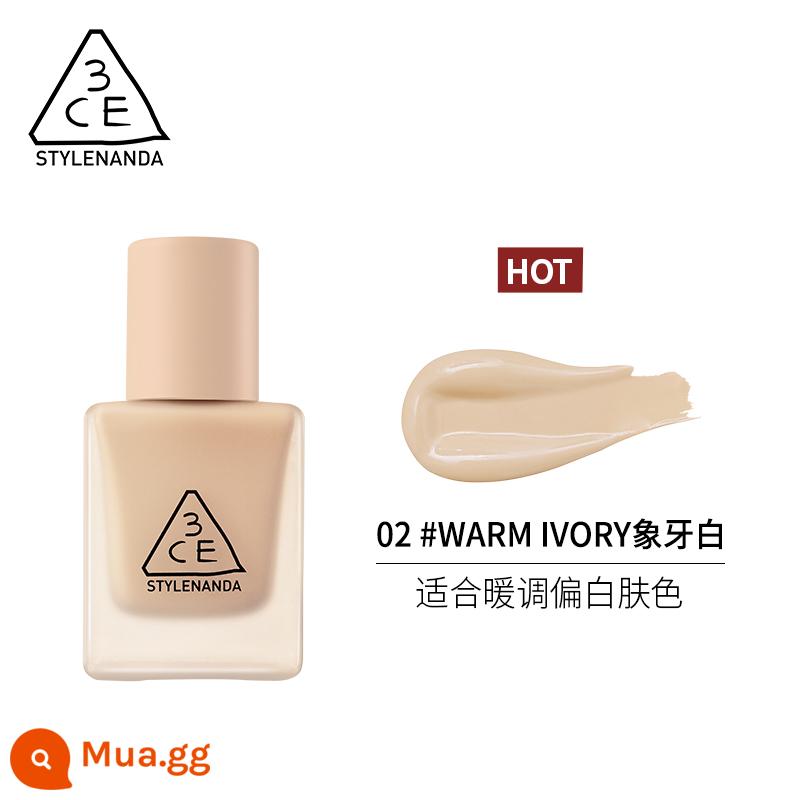 [Hàng chính hãng] 3CE Sanxi Jade Oil Skin Small Milk Brick Soft Mist Trang điểm hoàn hảo Kem nền dạng lỏng che khuyết điểm cao - Màu bán chạy #02 Ngà