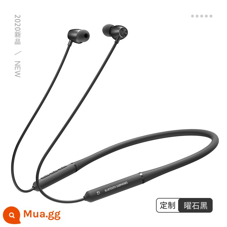 tai nghe bluetooth không dây loca đeo cổ 2 tai thể thao chạy bộ hút nam châm đeo cổ thích hợp cho Huawei Apple oppo in-ear vivo Android phổ thông pin siêu dài dễ thương cho bé trai và bé gái - Đen [phiên bản nâng cấp]