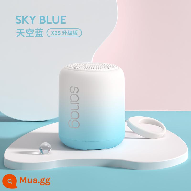 âm thanh bluetooth không dây sanag loa nhỏ máy tính để bàn máy tính xách tay xe hơi ngoài trời gia đình thẻ cắm nhỏ nhỏ di động loa siêu trầm âm thanh nhỏ chất lượng cao siêu nặng cho bé trai và bé gái - Màu xanh da trời chuyển màu [X6S]