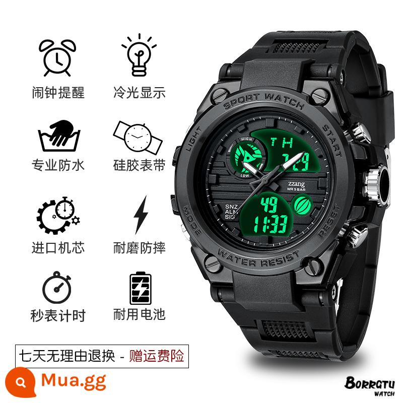 One Piece Seven Dragon Ball Watch Electronic School School School Young Thanh niên Xu hướng Cơ khí Đồng hồ Thể thao Không thấm nước - ★Được quản lý cửa hàng khuyên dùng★[All black] Bảo hành 5 năm dùng thử miễn phí