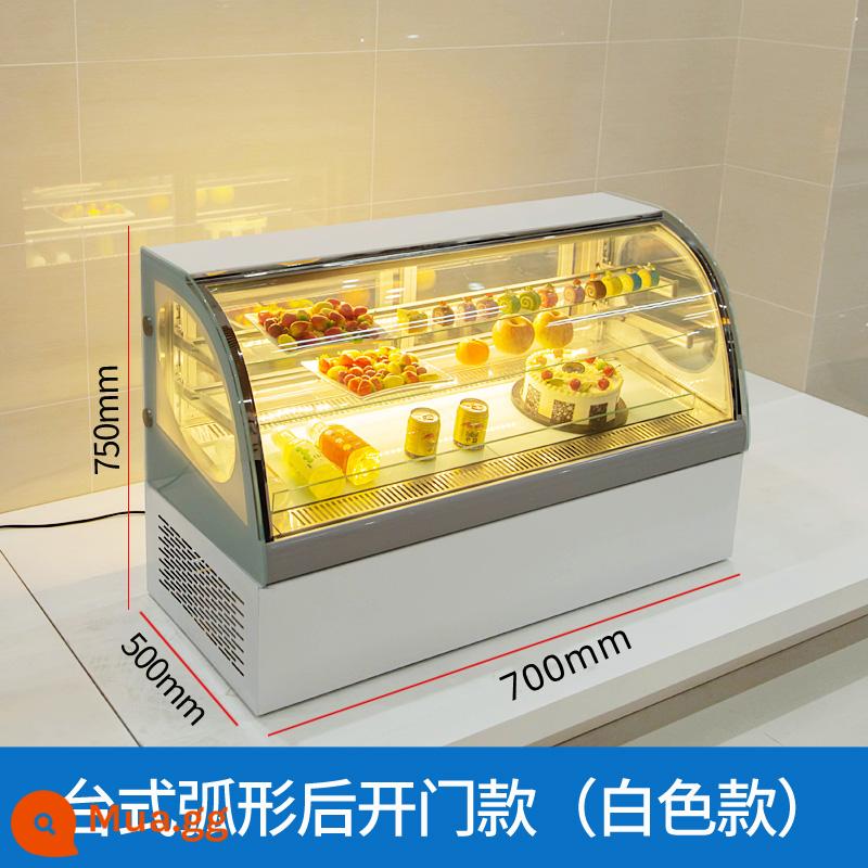 Tủ trưng bày bánh phương pháp màu cam tủ trưng bày món tráng miệng nhỏ tủ lạnh deli tủ lạnh bảo quản trái cây thương mại làm mát bằng không khí - Bàn làm việc cong màu trắng 0,7m cao 0,75m