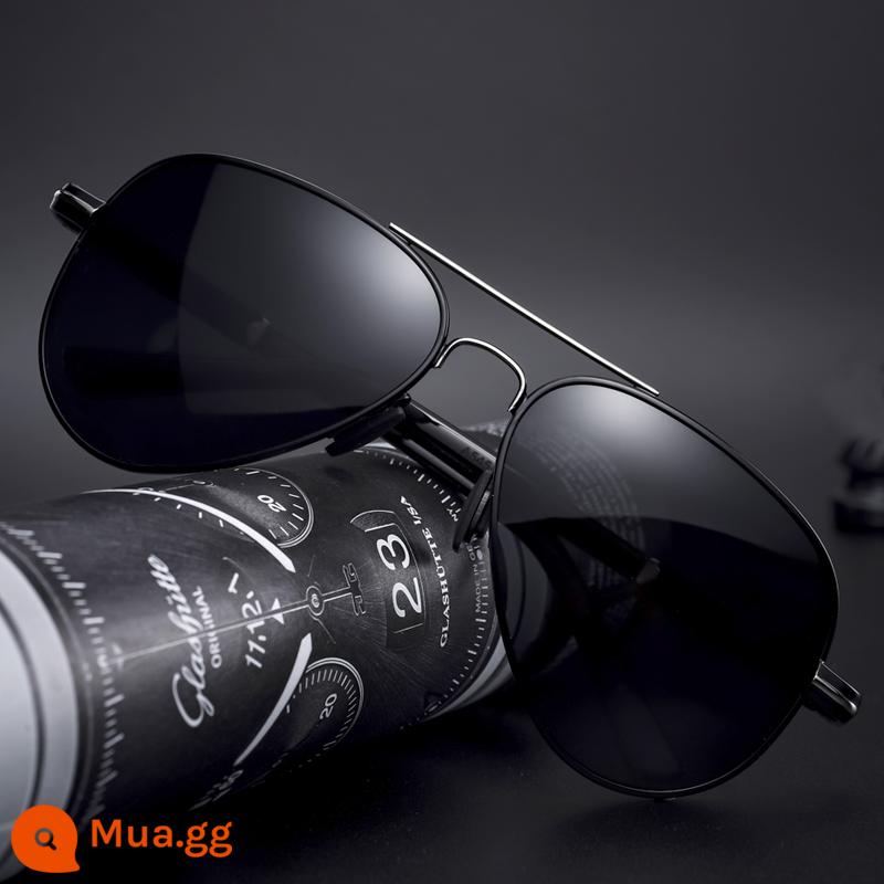 Aviator Kính Mát Nam Lái Xe Kính Đặc Biệt Độ Đổi Màu Cao Chống Tia UV Ánh Sáng Mạnh Kính Mát Lái Xe Phân Cực - Gọng bạc đen (chống tia UV mạnh vào ban ngày)