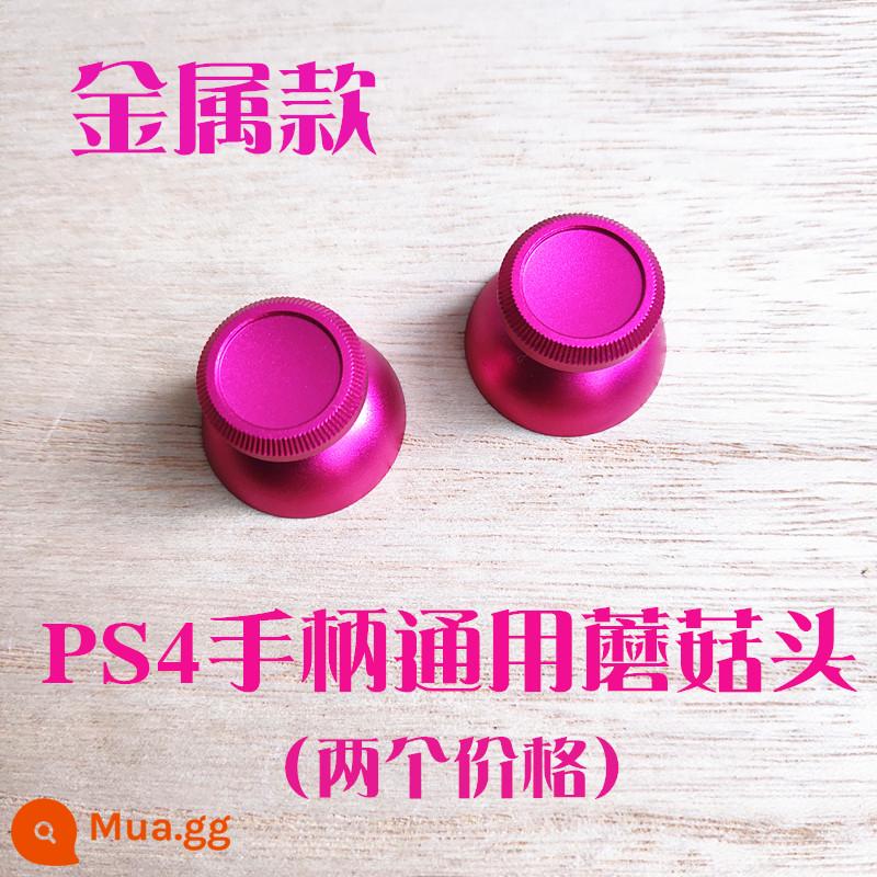 Tay Cầm PS4 Ban Đầu Cần Điều Khiển Từ Xa Đầu Nấm PRO Joystick Nắp Kim Loại Đính Đá Nắp Mỏng Trong Nước Chi Tiết Sửa Chữa - Cần điều khiển PS4 đầu nấm loại kim loại màu hồng 2 chiếc