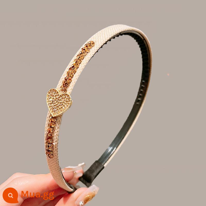 Trẻ Em Hairbands Kim Cương Vỡ Tình Yêu Đầu Bé Nghiền Nát Tóc Tóc Thẻ Bé Gái Răng Chống Trơn Trượt Băng Đô Quấn Tóc Phụ Kiện Tóc - trái tim vàng