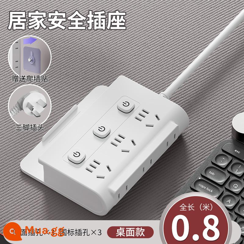 Zhengpinniu ổ cắm sạc nhanh USB nhiều lỗ leo tường đa năng nhà đa năng có dây cắm dải bảng dây dài - [Đồng nguyên chất + Chống sét] Cáp sạc miễn phí 0,8 mét sáu vị trí với bộ sưu tập và mua hàng