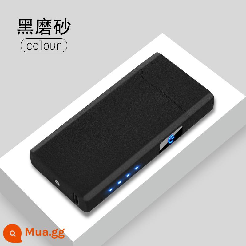 Langsheng Thép Âm Thanh Bật Lửa Điện Tử Sáng Tạo Chống Gió Sạc USB Cá Tính Gửi Bạn Trai Vòng Cung Tùy Chỉnh Bật Lửa Thuốc Lá - Đen mờ (khắc miễn phí)