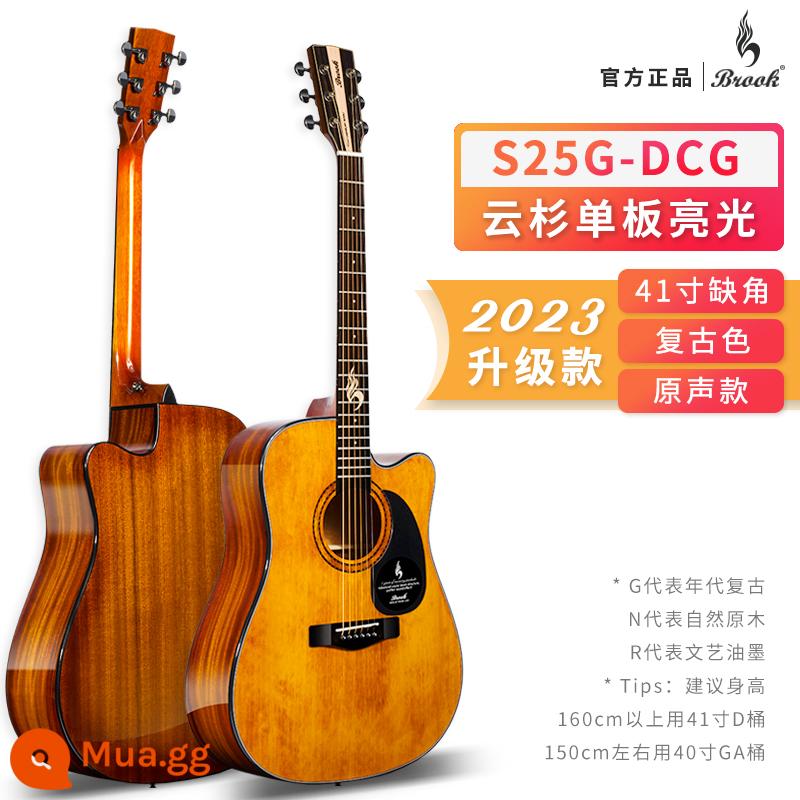 Chính thức Flag Brooke s25 guitar ballad veneer người mới bắt đầu top ten mục nhập du lịch Brook hộp điện chính hãng - Mẫu nguyên bản màu cổ điển S25G-DCG 41 inch + túi quà học tập