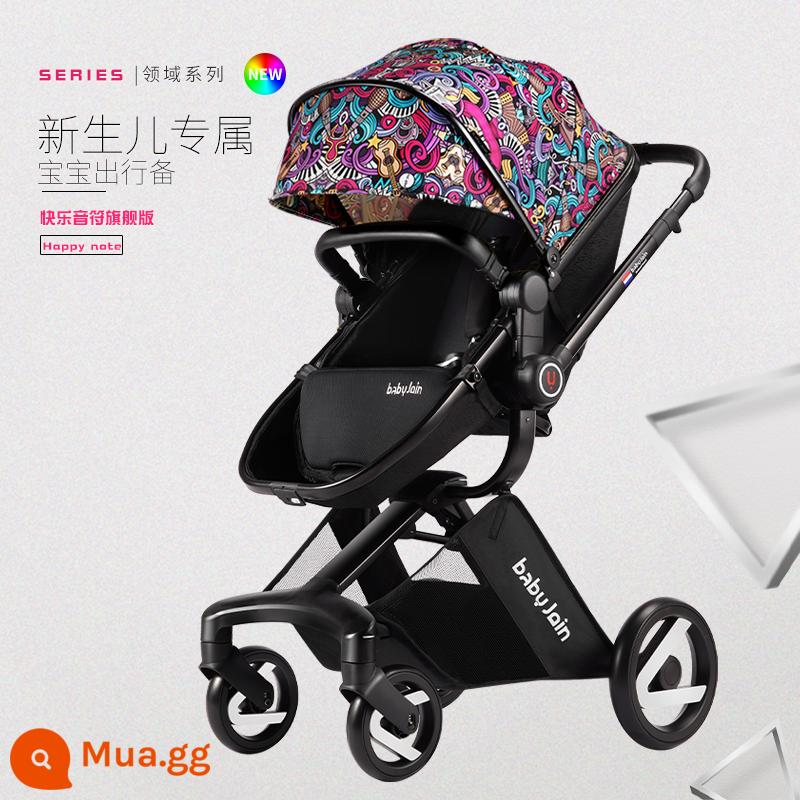 Xe đẩy em bé Babyjoin 2 chiều phong cảnh cao có thể ngồi và nằm nhẹ xe đẩy em bé xe đẩy - Xe đẩy đôi có thể đảo ngược Happy Note Ultimate High View (Có sẵn)