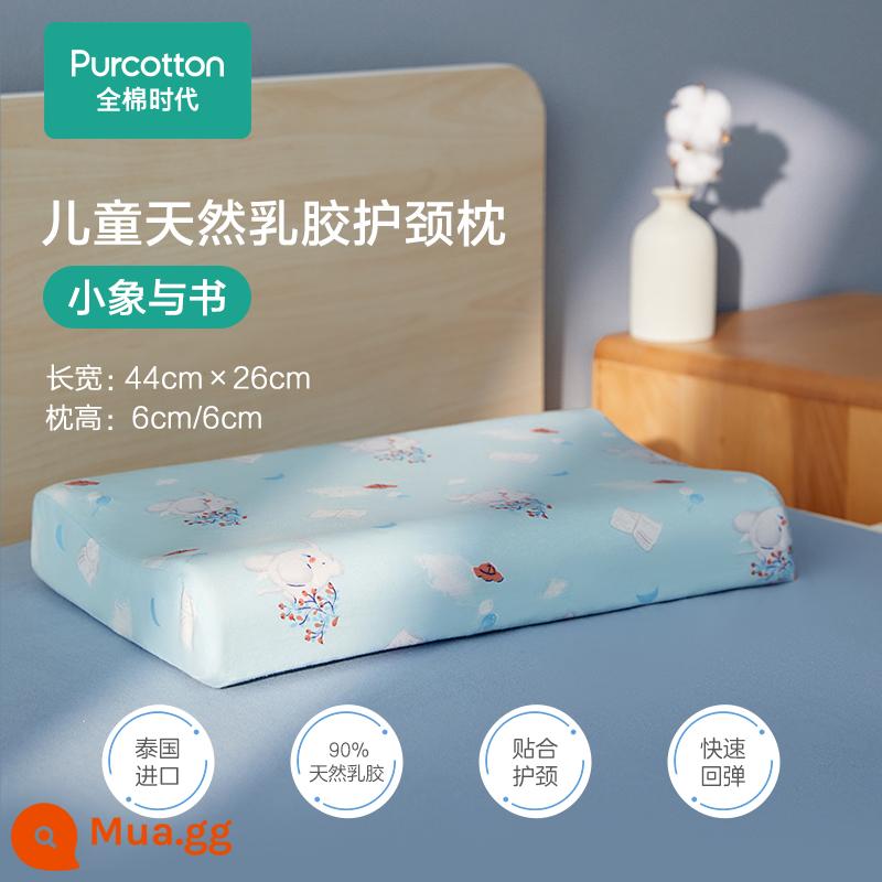 Cotton Era Gối Cao Su Trẻ Em Bộ Lõi Gối Cho Bé Bé Gối Hình Bốn Mùa Phổ Thông Học Sinh Mẫu Giáo - Chú voi nhỏ và cuốn sách (26*44)-1 gói