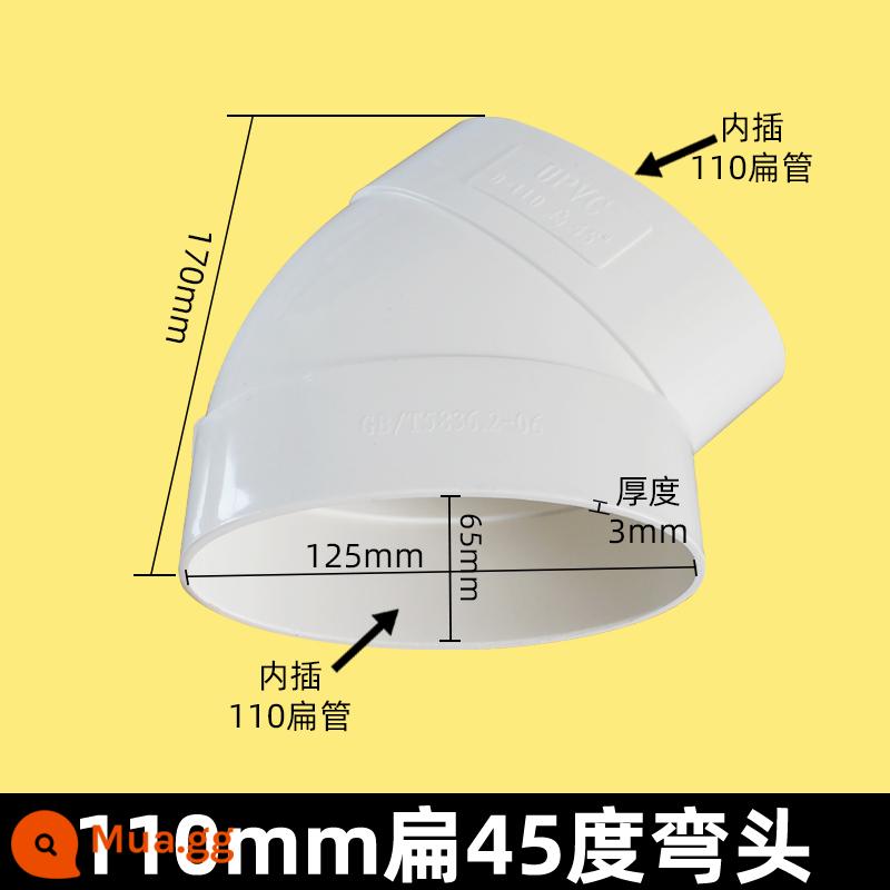 PVC ống phẳng phụ kiện bột phòng bếp ban công thoát nước hình bầu dục phụ kiện đường ống thoát sàn nhà vệ sinh shifter 75 110 50 - 110 ống phẳng khuỷu tay 45 °