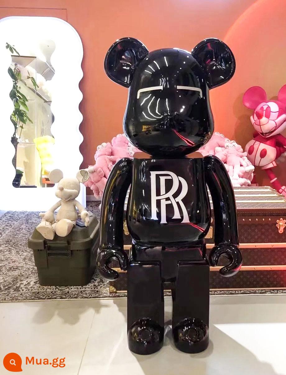 Bearbrick1000% bạo lực gấu khối xây gấu mẫu phòng khách lớn trang trí hợp thời trang búp bê búp bê quà tặng sinh nhật - đen