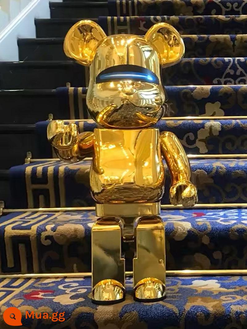 Bearbrick1000% bạo lực gấu khối xây gấu mẫu phòng khách lớn trang trí hợp thời trang búp bê búp bê quà tặng sinh nhật - Màu vàng chanh