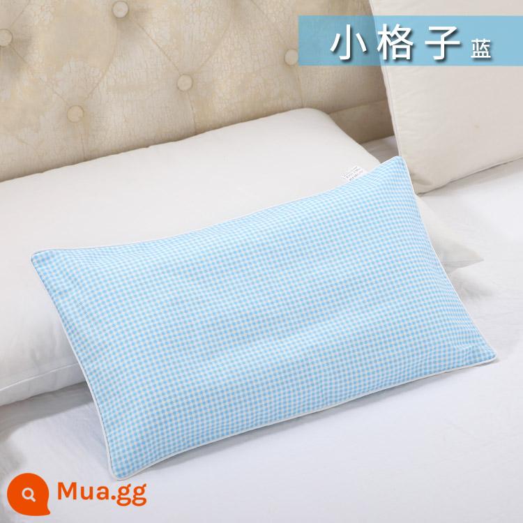 Nguyên chất cotton trẻ em Áo gối hoạt hình cotton cho bé học sinh mẫu giáo dây kéo áo gối nam nữ vỏ gối nhỏ dễ thương - Màu xanh dương kẻ sọc nhỏ màu xanh