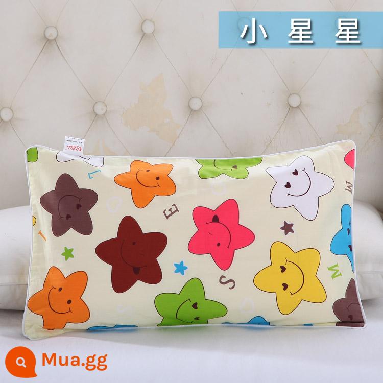 Nguyên chất cotton trẻ em Áo gối hoạt hình cotton cho bé học sinh mẫu giáo dây kéo áo gối nam nữ vỏ gối nhỏ dễ thương - dưa hấu ngôi sao nhỏ màu đỏ