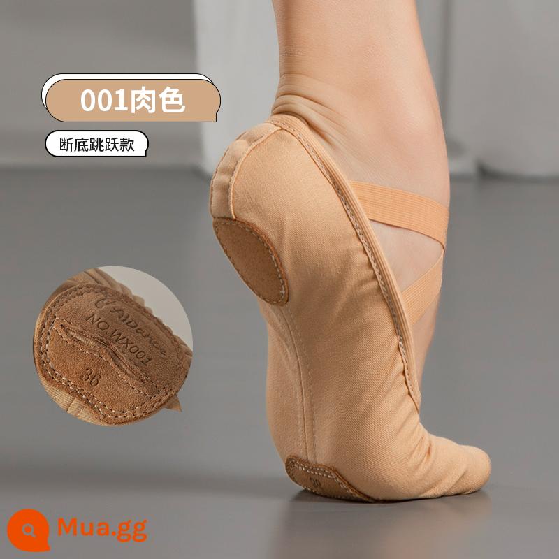 Zhong Ai Dance Garden Câu lạc bộ Vách đá Giày khiêu vũ Nữ Sa mềm Terminal Skin Terminal Giày người lớn Giày múa ba lê miễn phí - Kiểu nhảy đáy vỡ màu thịt [lấy lớn hơn một cỡ]