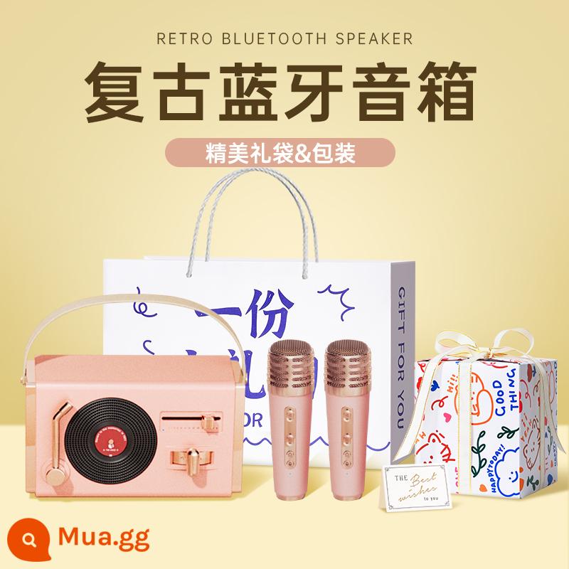 Retro Bluetooth Micro Âm Thanh Tích Hợp Micro Hát Karaoke Không Dây Nhỏ Loa Trẻ Em Nhà Quà Tặng Cho Bé Gái Sinh Nhật 6 - Bao bì quà tặng nhỏ tinh tế❤Bột Luo Ying—dấu kép