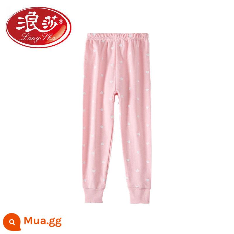 Quần vệ sinh trẻ em Langsha cotton nguyên chất quần đơn em bé trung niên trở lên quần vệ sinh bé trai và bé gái quần ấm quần mặc trong - màu bột nhẹ