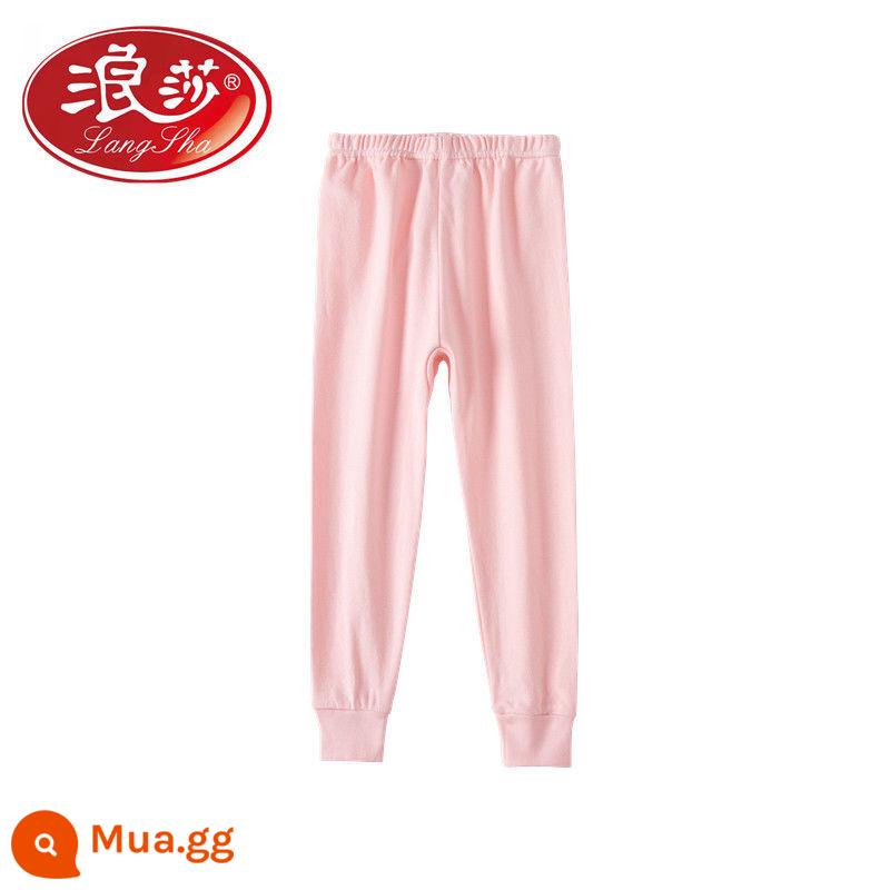 Quần vệ sinh trẻ em Langsha cotton nguyên chất quần đơn em bé trung niên trở lên quần vệ sinh bé trai và bé gái quần ấm quần mặc trong - san hô