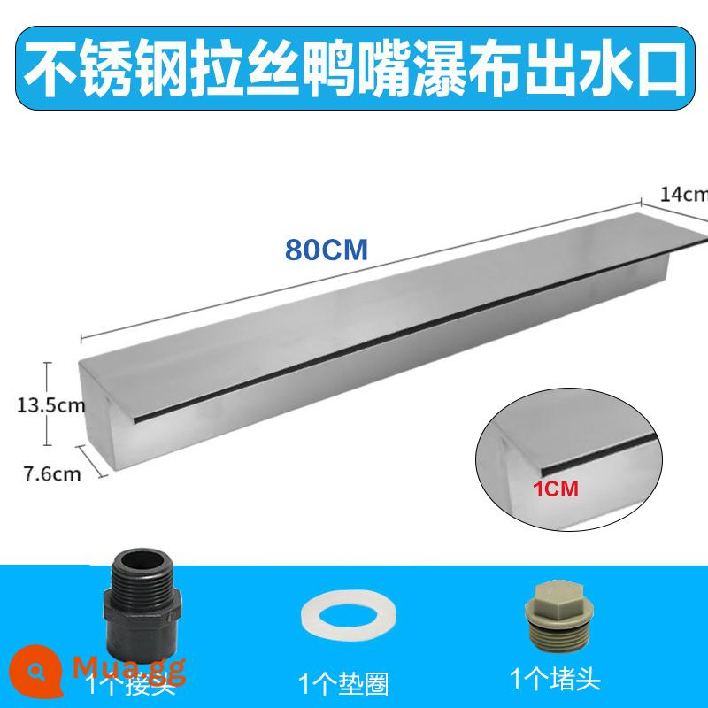 Sân phong cảnh vườn hồ cá koi tường nước inox thác nước ổ cắm bể nước non bộ chu kỳ nước xếp chồng - [Chải] Ổ cắm mỏ vịt 80cm ★Thêm đèn màu và liên hệ bộ phận chăm sóc khách hàng