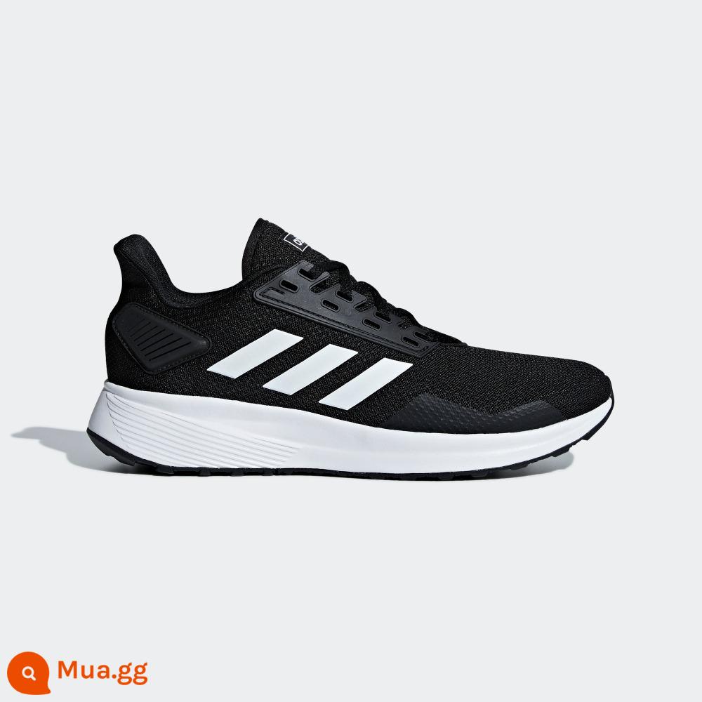 adidasAdidas DURAMO 9 chính thức dành cho nam chuẩn bị luyện tập đua giày thể thao lưới nhẹ chạy bộ - đen trắng