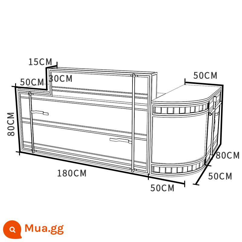 Quầy thu ngân quầy bar quán trà sữa container phong cách công nghiệp sáng tạo quán nướng quán gym quầy lễ tân phong cách retro - Mặt tiền 230 Góc 130