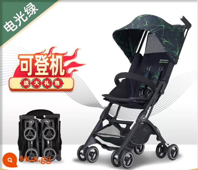 Good Boy Pocket Cart Pockit 3Q/3S, một chiếc xe bé, có thể lên chiếc xe ô trẻ em 3x 3x - [Phiên bản thoáng khí thế hệ thứ 5] 3X xanh điện + túi quà