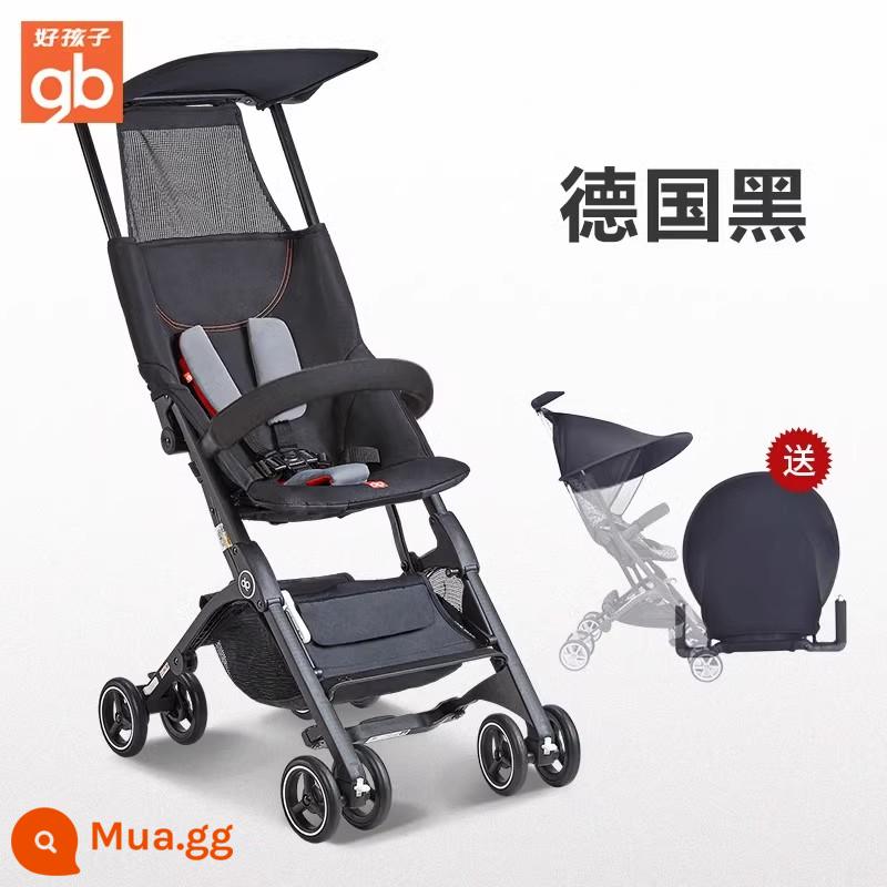 Good Boy Pocket Cart Pockit 3Q/3S, một chiếc xe bé, có thể lên chiếc xe ô trẻ em 3x 3x - 3C đen (không bán ngả lưng) + tựa tay mái hiên lớn 01