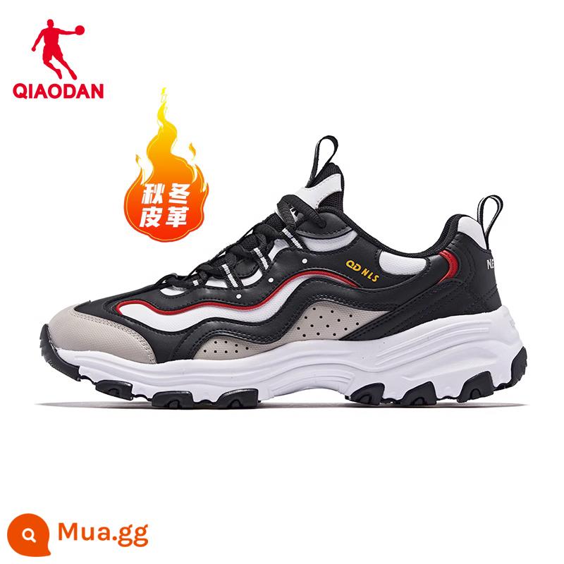 Jordan Sneakers Nam Mùa Đông 2022 Da Mới Plus Nhung Giày Cotton Gấu Trúc Giày Retro Cũ Giày - Đen/Trắng Jordan[da]