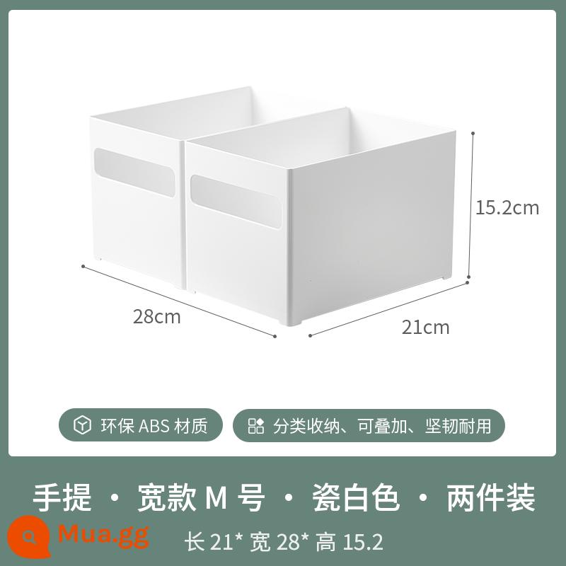 Đa chức năng bếp gia đình tổng thể tủ hộp bảo quản đồ lặt vặt đồ ăn vặt hoàn thiện hộp góc phải giỏ đựng mỹ phẩm hộp bảo quản - Có tay cầm - kiểu rộng - size M - 2 miếng, chất liệu ABS nâng cấp