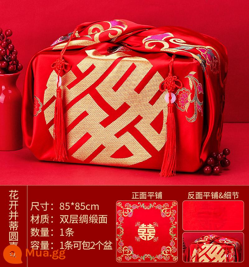 Đám cưới furoshiki một cặp của hồi môn đám cưới cô dâu hi nồi bọc vải lớn vải đỏ của hồi môn đám cưới nguồn cung cấp Daquan - Hoa hai lớp nở và có cuống [1]