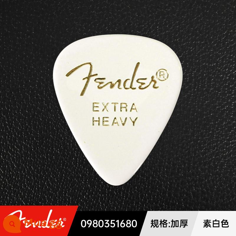 Mỹ Fender Celluloid Đàn Guitar Chọn Nhạc Jazz Chống Trơn Trượt Điện Gỗ Dân Gian Gảy Lò Xo Mảnh - Trắng trơn - cực dày