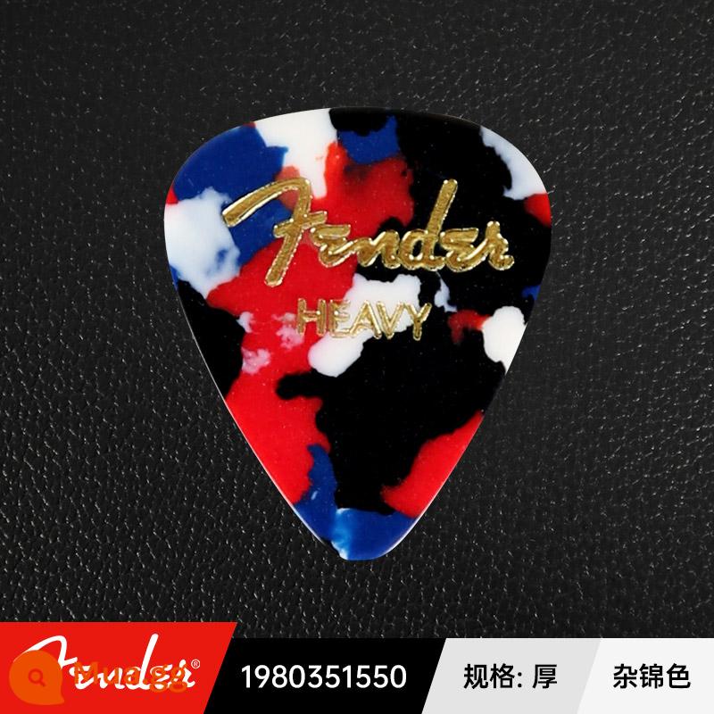 Mỹ Fender Celluloid Đàn Guitar Chọn Nhạc Jazz Chống Trơn Trượt Điện Gỗ Dân Gian Gảy Lò Xo Mảnh - Đầy màu sắc-Dày