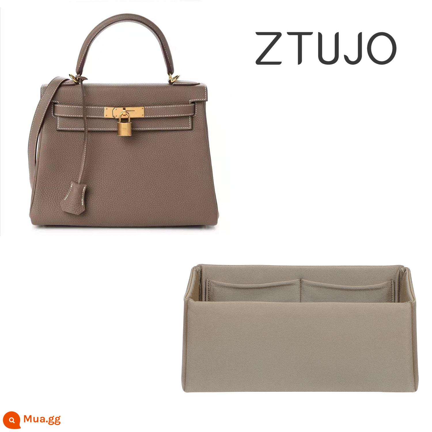 【ZTUJO】Thích hợp cho Túi lót vải satin nhập khẩu Hermes Kelly25/28/32/35 - [Satin model kelly 40] Xám voi