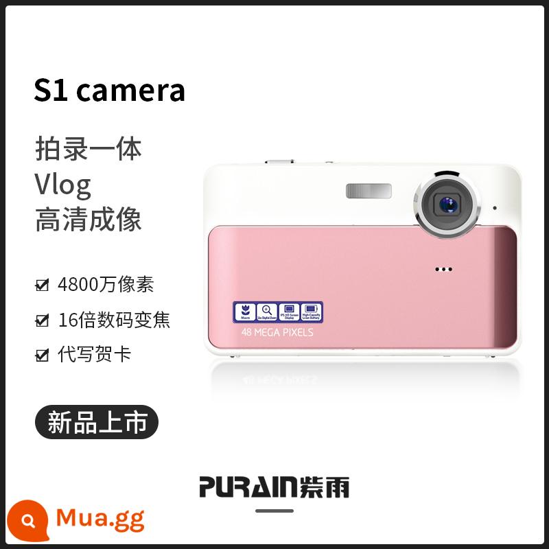 Ccd Retro Camera Khuôn Viên Kỹ Thuật Số Cao Cấp Sinh Viên Camera Mục Cô Gái Thẻ Máy Cổ Ảnh Nhỏ Quà Tặng - S1 [nâng cấp màu hồng] 48 triệu điểm ảnh + zoom 16x + pin tích hợp