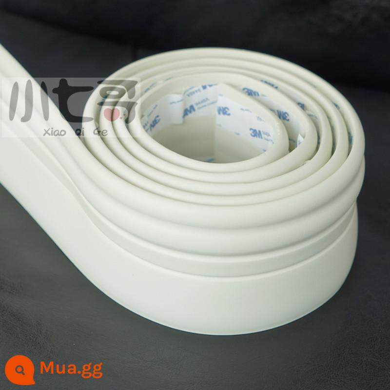 Ván ốp chân tường khung sàn gỗ chống thấm tường được dán bằng nhựa pvc10cm tự dán bo góc chân tường nhựa mềm mới - Màu trắng sữa dài 2 mét rộng 10 cm dày 1 cm