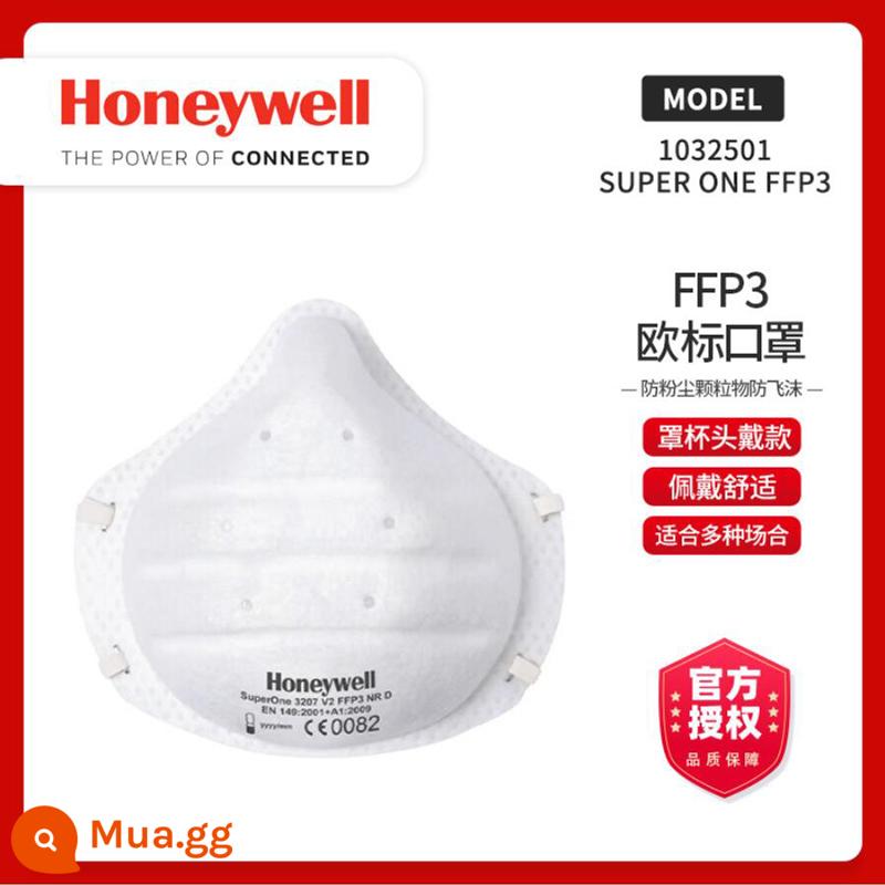 Mặt nạ chống bụi Honeywell H910 H901KN95 bảo vệ PM2.5 mài công nghiệp N95 than hoạt tính chính thức - 16 miếng (1 hộp) -- Loại cốc FFP3 gắn trên đầu