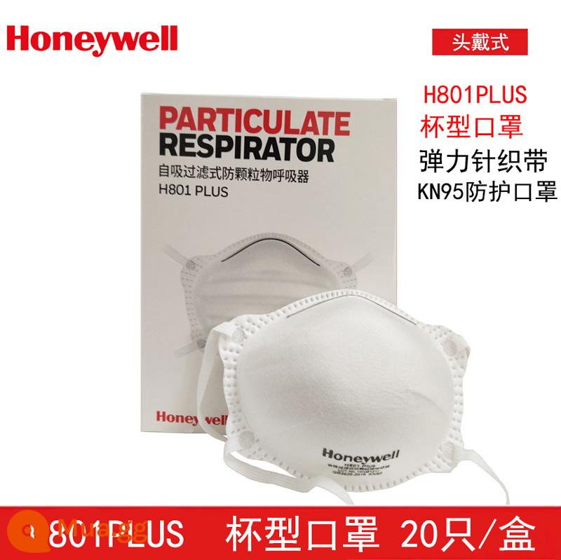 Mặt nạ chống bụi Honeywell H910 H901KN95 bảo vệ PM2.5 mài công nghiệp N95 than hoạt tính chính thức - 20 miếng (1 hộp) đeo đầu-Mặt nạ hình cốc H801Plus