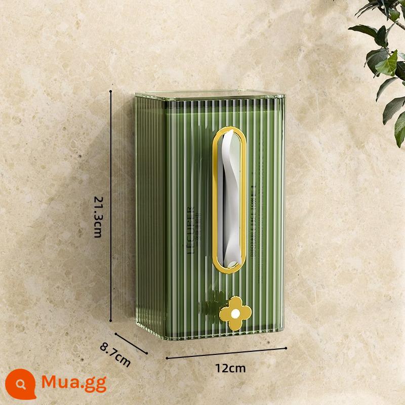 Hộp đựng khăn giấy treo tường trong suốt hộp úp ngược khăn giấy nhà bếp hộp treo khăn giấy vệ sinh treo tường - Vàng xanh đậm 1 gói