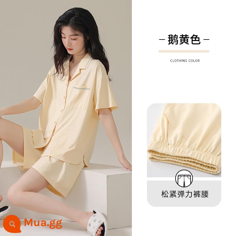 Bộ đồ ngủ nữ mẫu xuân thu 2023 mới dài tay xuân hè áo cardigan nữ cỡ lớn bộ đồ phục vụ tại nhà - Yinglan [phong cách phụ nữ] [modal] [túi đôi]