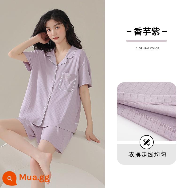 Bộ đồ ngủ nữ mẫu xuân thu 2023 mới dài tay xuân hè áo cardigan nữ cỡ lớn bộ đồ phục vụ tại nhà - Yuyuan [phong cách nữ] [modal] [túi đôi]