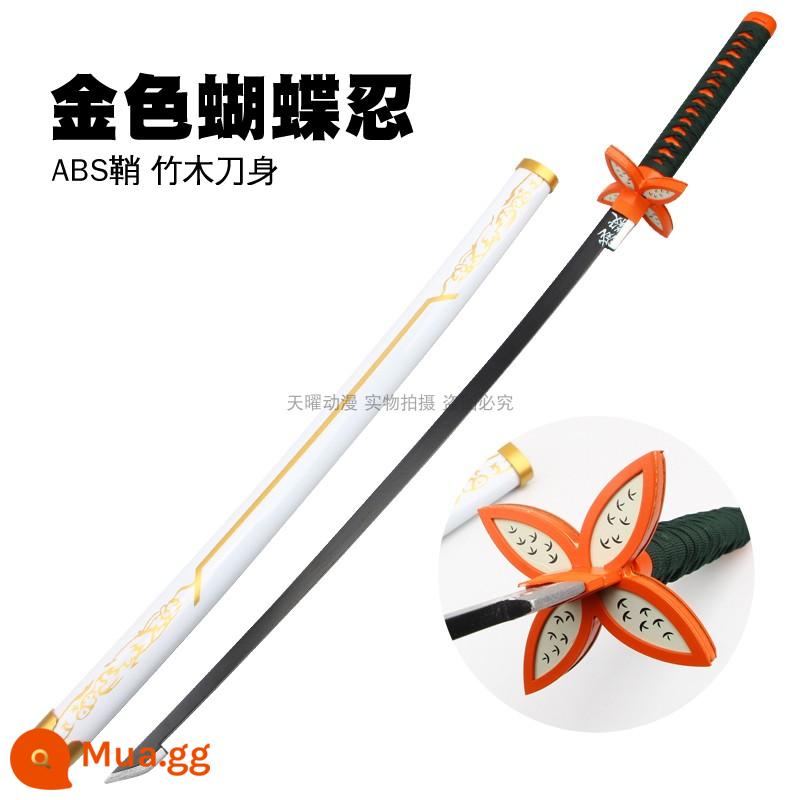 Ghost Slayer's Blade Sun Wheel Knife COS Zaomen Tanjiro Vợ tôi Shanyi Fugang Yiyong Juhe Vũ khí Đạo cụ Dao gỗ - Bướm vàng Shinobi ABS